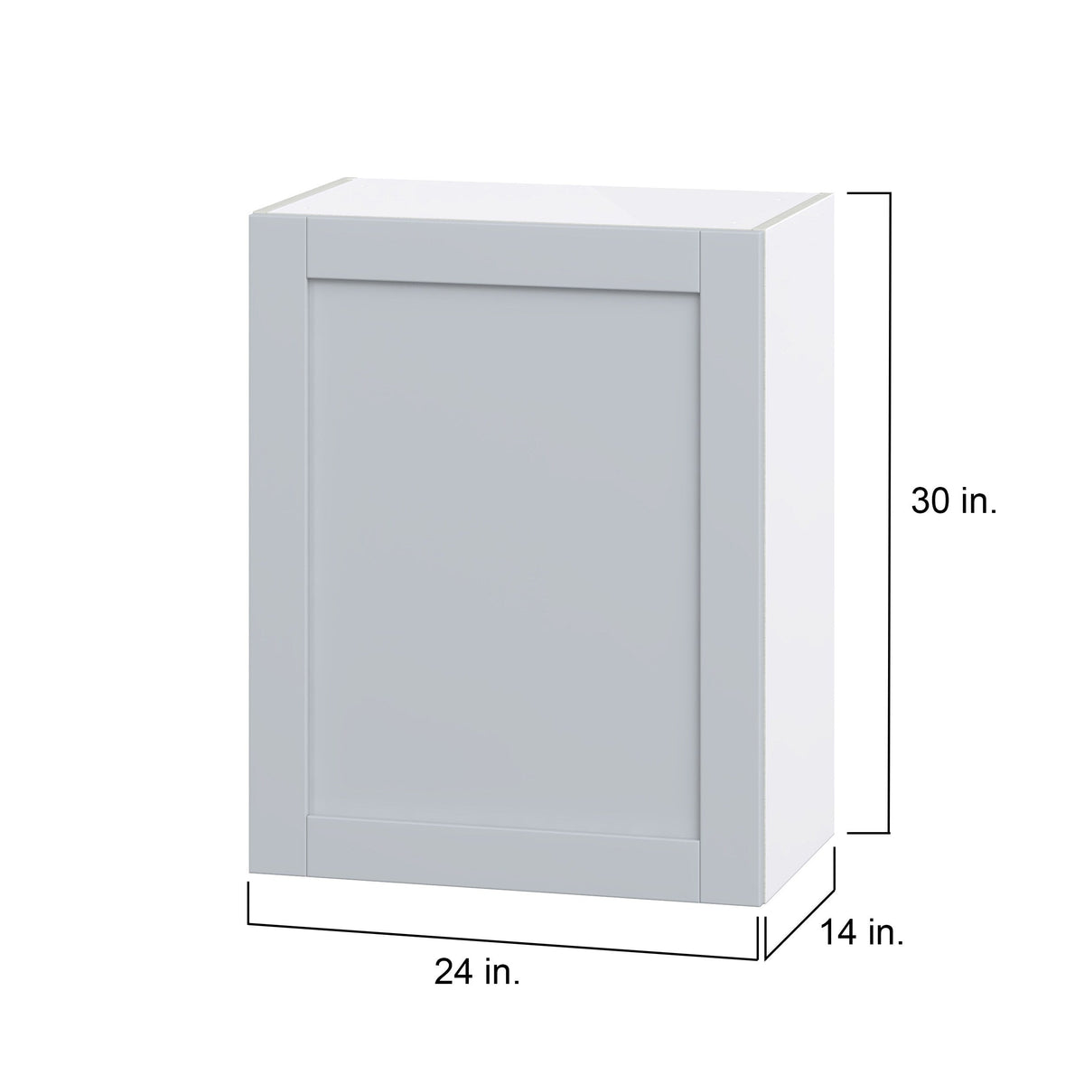 Hugo&Borg Charlesberg 24-in W x 30-in H x 14-in D Gray Wall Fully Assembled Cabinet (Flat Panel Shaker Door Style)
