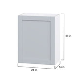 Hugo&Borg Charlesberg 24-in W x 30-in H x 14-in D Gray Wall Fully Assembled Cabinet (Flat Panel Shaker Door Style)