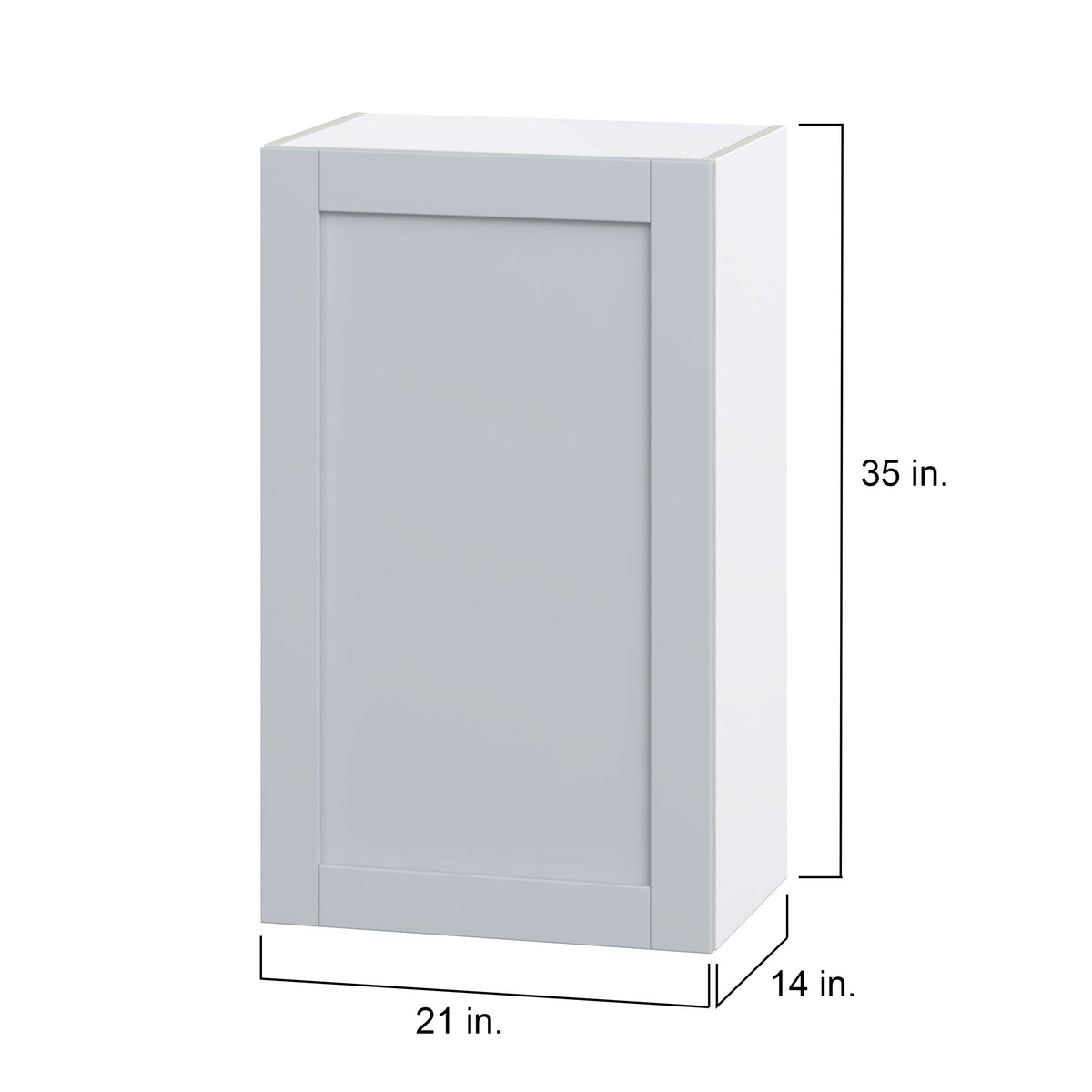 Hugo&Borg Charlesberg 21-in W x 35-in H x 14-in D Gray Wall Fully Assembled Cabinet (Flat Panel Shaker Door Style)