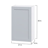 Hugo&Borg Charlesberg 21-in W x 35-in H x 14-in D Gray Wall Fully Assembled Cabinet (Flat Panel Shaker Door Style)