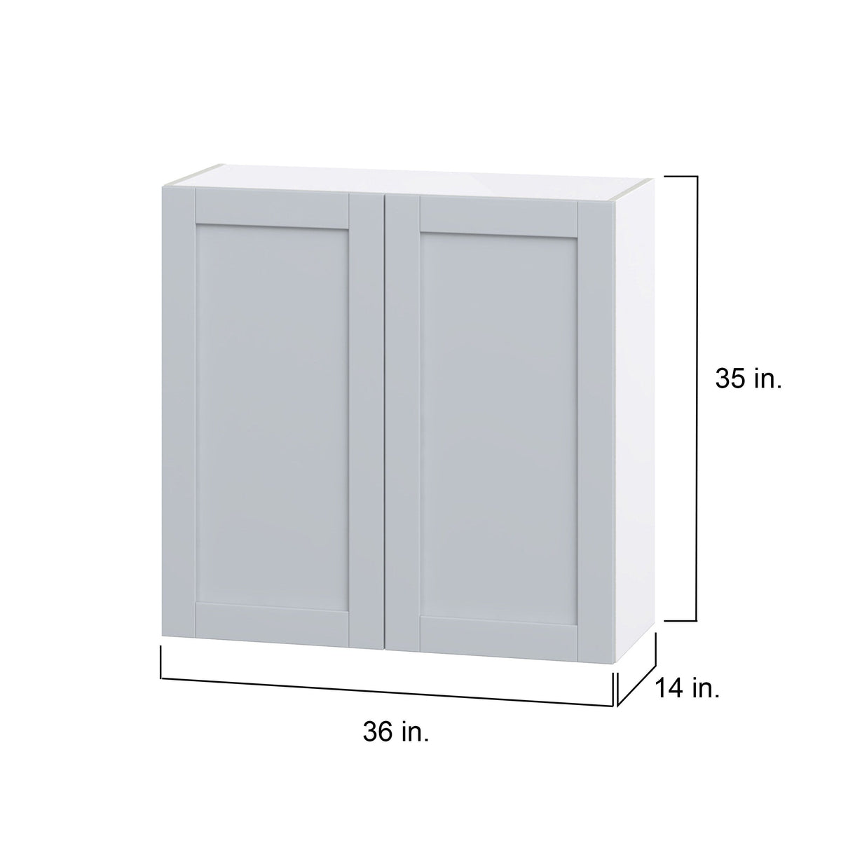 Hugo&Borg Charlesberg 36-in W x 35-in H x 14-in D Gray Wall Fully Assembled Cabinet (Flat Panel Shaker Door Style)