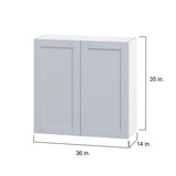 Hugo&Borg Charlesberg 36-in W x 35-in H x 14-in D Gray Wall Fully Assembled Cabinet (Flat Panel Shaker Door Style)