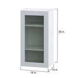 Hugo&Borg Charlesberg 18-in W x 35-in H x 14-in D Gray Wall Fully Assembled Cabinet (Glass Panel Shaker Door Style)
