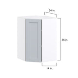 Hugo&Borg Charlesberg 24-in W x 35-in H x 14-in D Gray Diagonal Corner Wall Fully Assembled Cabinet (Flat Panel Shaker Style)