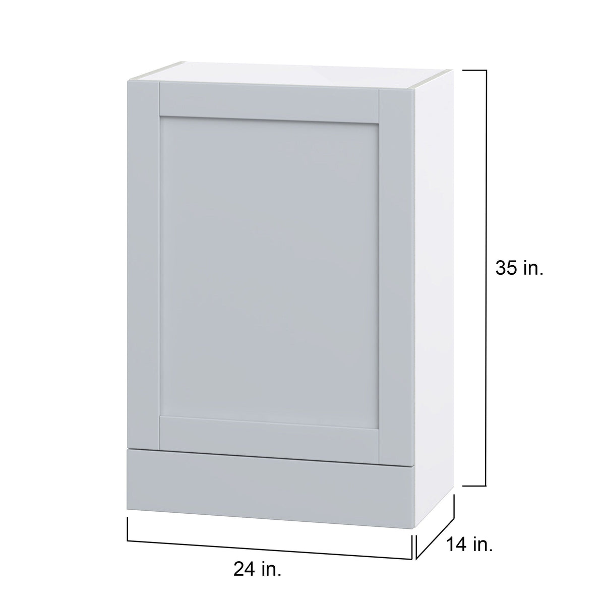 Hugo&Borg Charlesberg 24-in W x 35-in H x 14-in D Gray 1-Drawer Wall Fully Assembled Cabinet (Flat Panel Shaker Style)