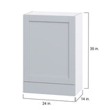 Hugo&Borg Charlesberg 24-in W x 35-in H x 14-in D Gray 1-Drawer Wall Fully Assembled Cabinet (Flat Panel Shaker Style)