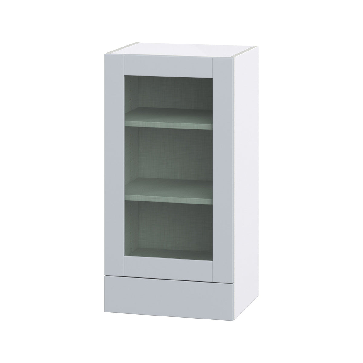 Hugo&Borg Charlesberg 18-in W x 35-in H x 14-in D Gray 2-Drawers Wall Fully Assembled Cabinet (Glass Panel Shaker Style)