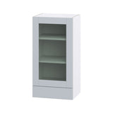 Hugo&Borg Charlesberg 18-in W x 35-in H x 14-in D Gray 2-Drawers Wall Fully Assembled Cabinet (Glass Panel Shaker Style)