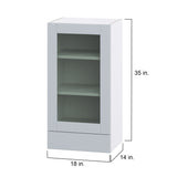 Hugo&Borg Charlesberg 18-in W x 35-in H x 14-in D Gray 2-Drawers Wall Fully Assembled Cabinet (Glass Panel Shaker Style)