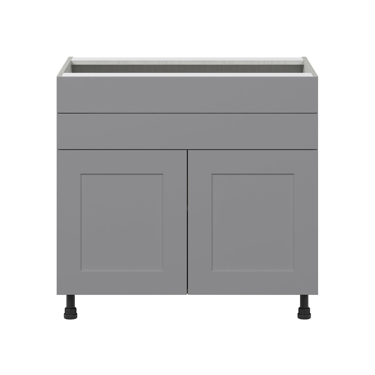 Hugo&Borg Beaumont 36-in W x 34.5-in H x 24-in D Slate Gray 1-Drawer Base Fully Assembled Cabinet (Flat Panel Shaker Style)