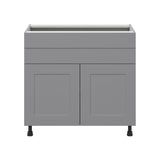 Hugo&Borg Beaumont 36-in W x 34.5-in H x 24-in D Slate Gray 1-Drawer Base Fully Assembled Cabinet (Flat Panel Shaker Style)