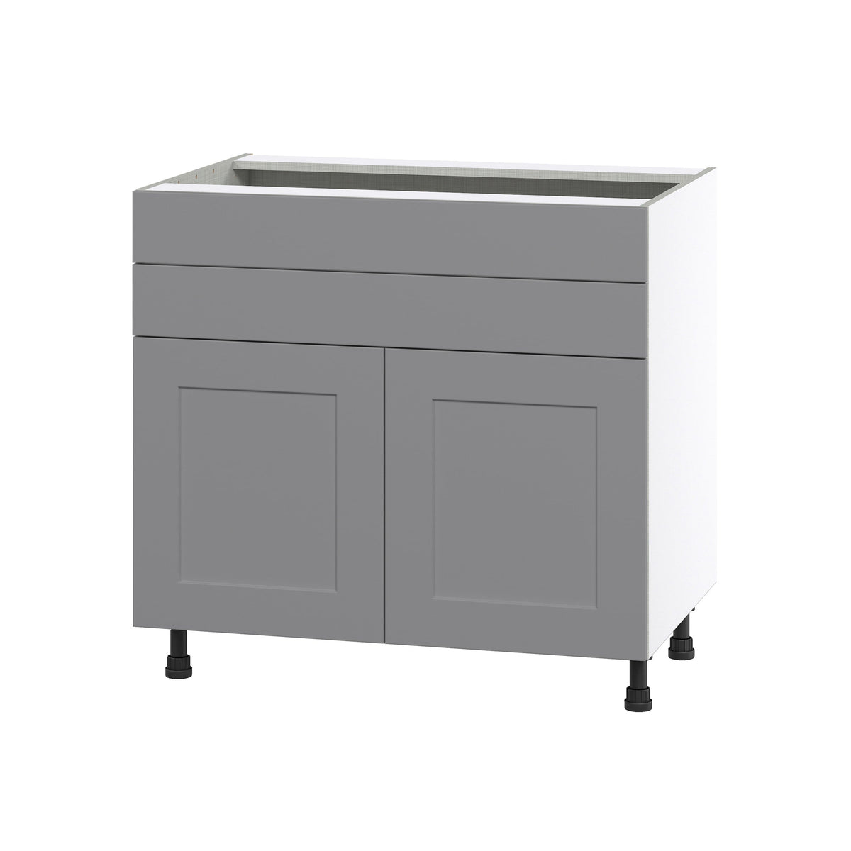 Hugo&Borg Beaumont 36-in W x 34.5-in H x 24-in D Slate Gray 1-Drawer Base Fully Assembled Cabinet (Flat Panel Shaker Style)