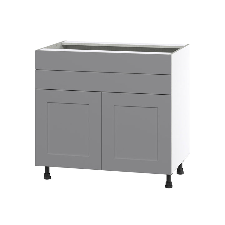 Hugo&Borg Beaumont 36-in W x 34.5-in H x 24-in D Slate Gray 1-Drawer Base Fully Assembled Cabinet (Flat Panel Shaker Style)