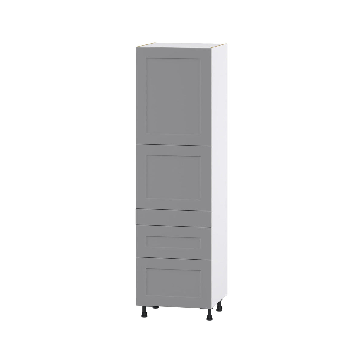 Hugo&Borg Beaumont 24-in W x 84.5-in H x 24-in D Slate Gray 3-Drawers Pantry Fully Assembled Cabinet (Flat Panel Shaker Style)