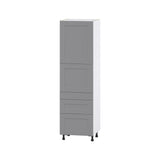 Hugo&Borg Beaumont 24-in W x 84.5-in H x 24-in D Slate Gray 3-Drawers Pantry Fully Assembled Cabinet (Flat Panel Shaker Style)