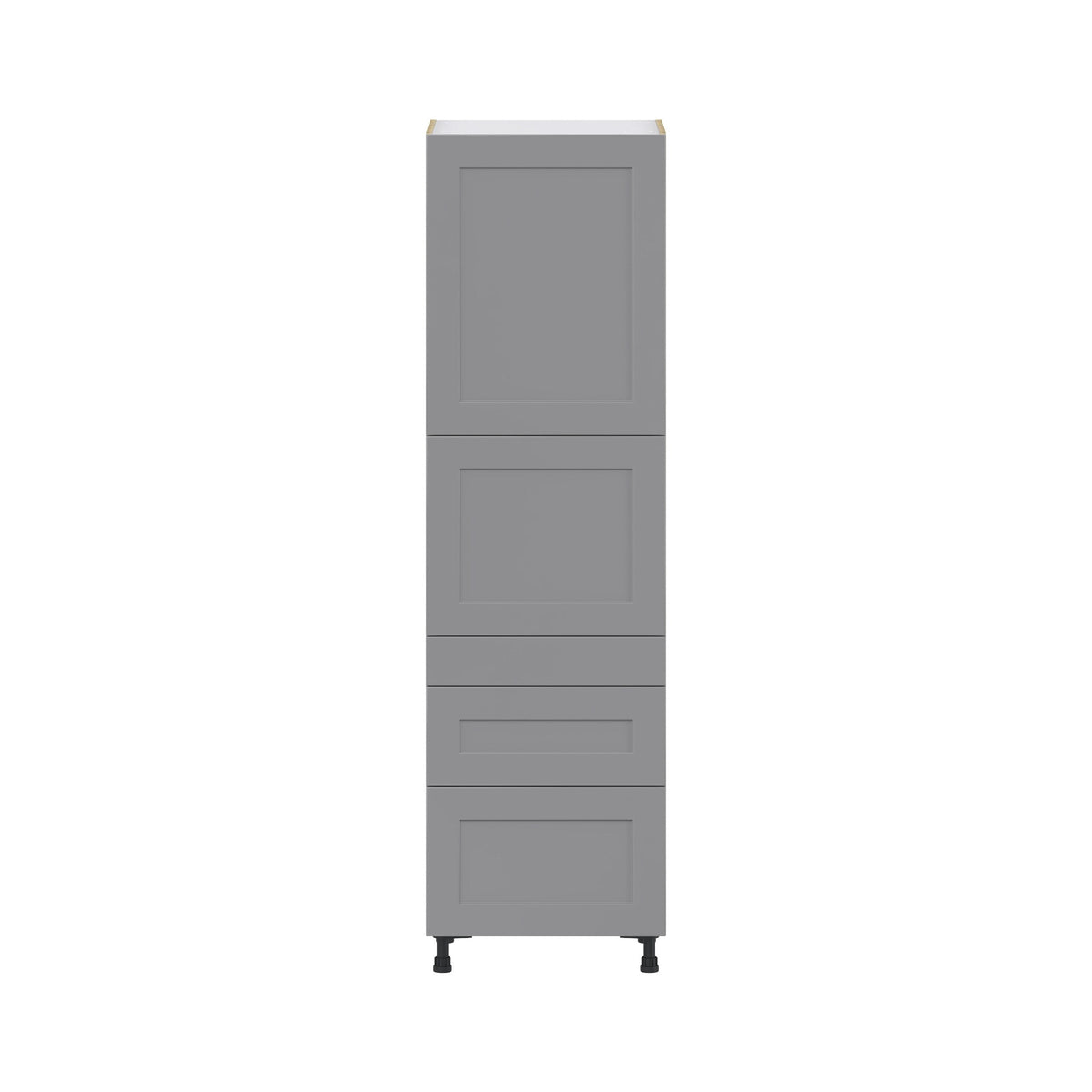 Hugo&Borg Beaumont 24-in W x 84.5-in H x 24-in D Slate Gray 3-Drawers Pantry Fully Assembled Cabinet (Flat Panel Shaker Style)