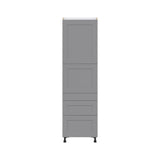 Hugo&Borg Beaumont 24-in W x 84.5-in H x 24-in D Slate Gray 3-Drawers Pantry Fully Assembled Cabinet (Flat Panel Shaker Style)