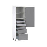 Hugo&Borg Beaumont 24-in W x 84.5-in H x 24-in D Slate Gray 3-Drawers Pantry Fully Assembled Cabinet (Flat Panel Shaker Style)