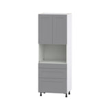 Hugo&Borg Beaumont 30-in W x 84.5-in H x 24-in D Slate Gray 3-Drawers Pantry Fully Assembled Cabinet (Flat Panel Shaker Style)