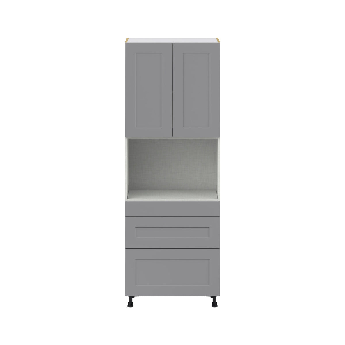Hugo&Borg Beaumont 30-in W x 84.5-in H x 24-in D Slate Gray 3-Drawers Pantry Fully Assembled Cabinet (Flat Panel Shaker Style)
