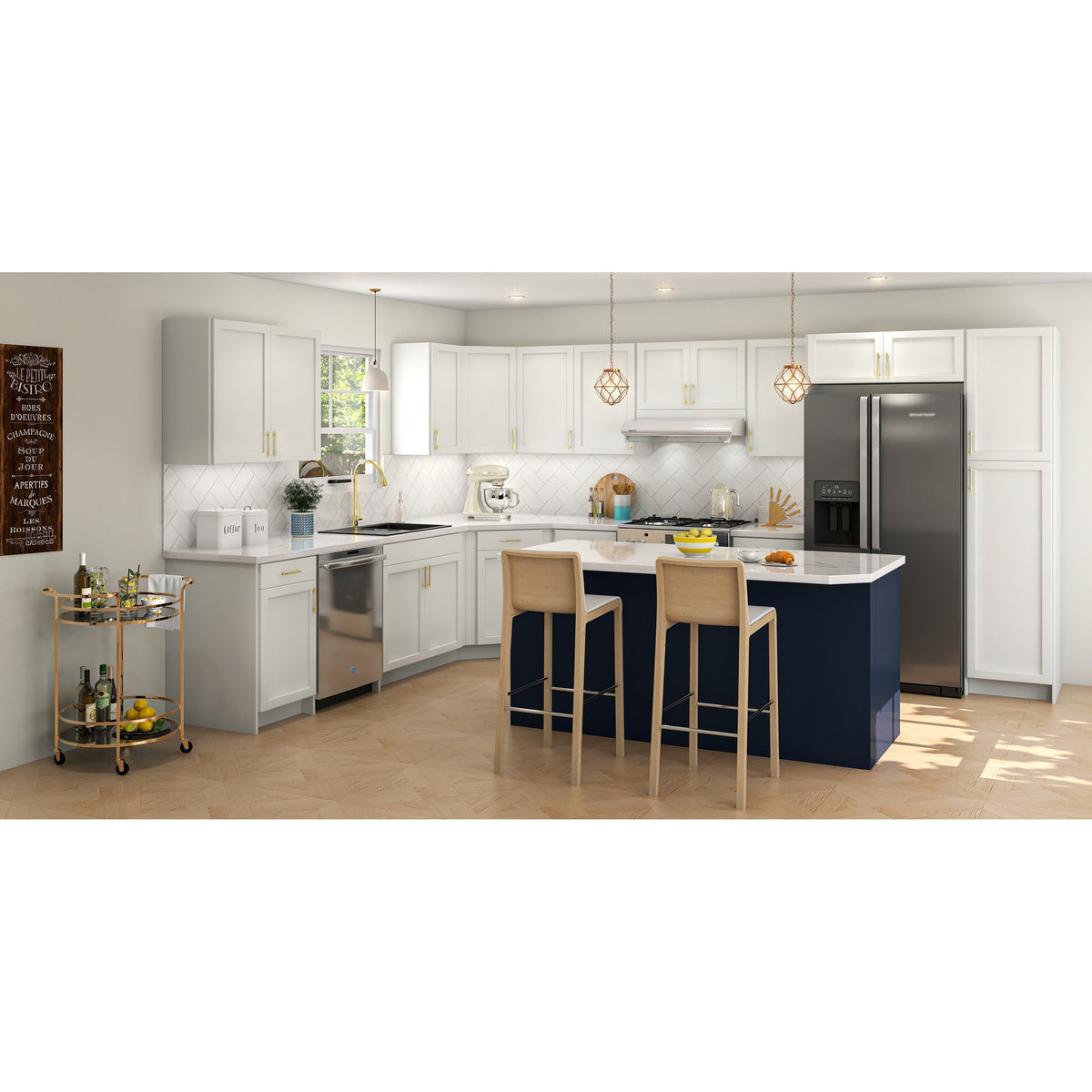 Project Source Omaha Unfinished 15-in W x 34.5-in H x 24.5-in D Unfinished Poplar 1-Drawer Base Ready To Assemble Cabinet (Recessed Panel Shaker Style)