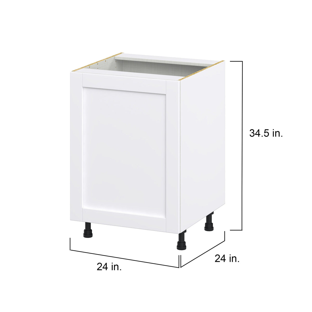 Hugo&Borg Rosemont 24-in W x 34.5-in H x 24-in D Glacier White Sink Base Fully Assembled Cabinet (Flat Panel Shaker Style)