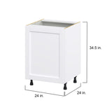 Hugo&Borg Rosemont 24-in W x 34.5-in H x 24-in D Glacier White Sink Base Fully Assembled Cabinet (Flat Panel Shaker Style)