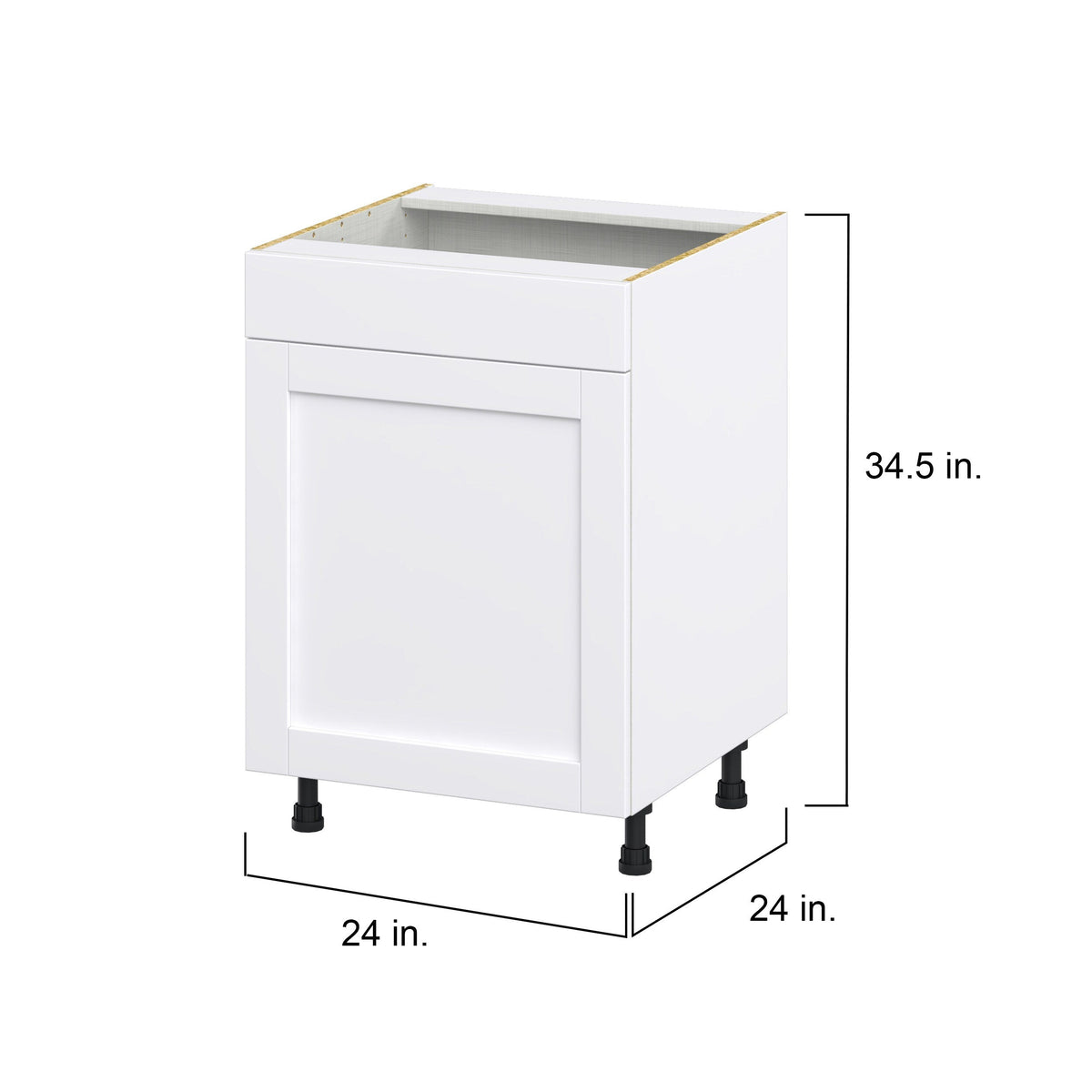 Hugo&Borg Rosemont 24-in W x 34.5-in H x 24-in D Glacier White Sink Base Fully Assembled Cabinet (Flat Panel Shaker Style)
