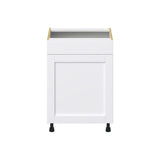 Hugo&Borg Rosemont 24-in W x 34.5-in H x 24-in D Glacier White Sink Base Fully Assembled Cabinet (Flat Panel Shaker Style)
