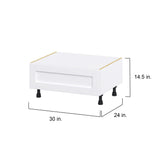 Hugo&Borg Rosemont 30-in W x 14.5-in H x 24-in D Glacier White 1-Drawer Base Fully Assembled Cabinet