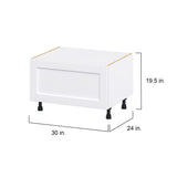 Hugo&Borg Rosemont 30-in W x 19.5-in H x 24-in D Glacier White 1-Drawer Base Fully Assembled Cabinet