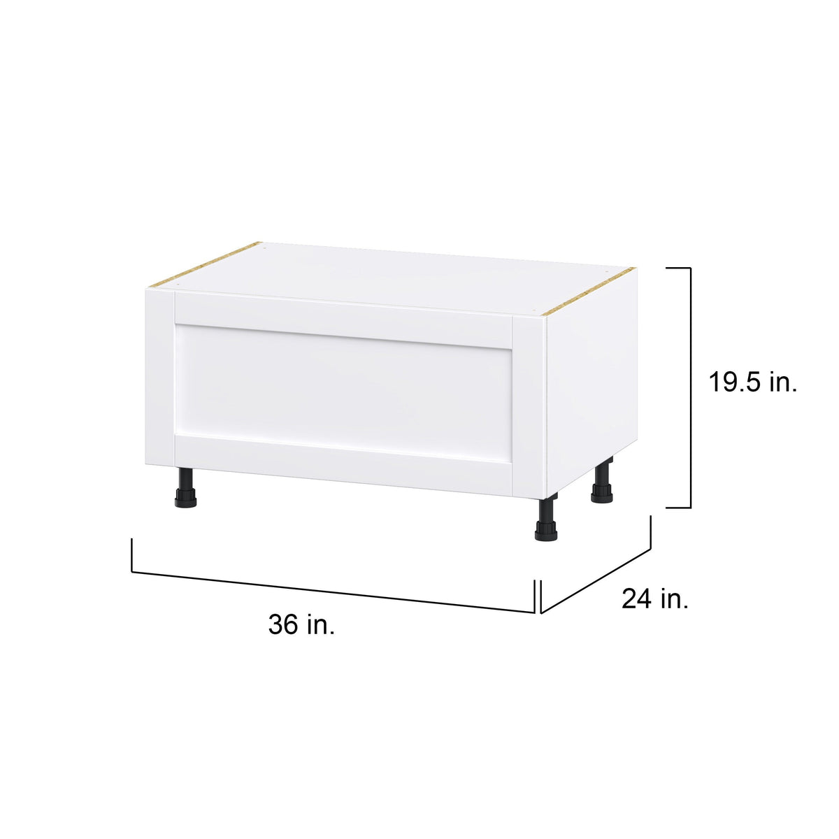 Hugo&Borg Rosemont 36-in W x 19.5-in H x 24-in D Glacier White 1-Drawer Base Fully Assembled Cabinet