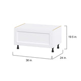 Hugo&Borg Rosemont 36-in W x 19.5-in H x 24-in D Glacier White 1-Drawer Base Fully Assembled Cabinet
