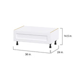 Hugo&Borg Rosemont 36-in W x 14.5-in H x 24-in D Glacier White 1-Drawer Base Fully Assembled Cabinet