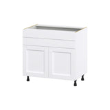 Hugo&Borg Rosemont 36-in W x 34.5-in H x 24-in D Glacier White 1-Drawer Base Fully Assembled Cabinet (Flat Panel Shaker Style)