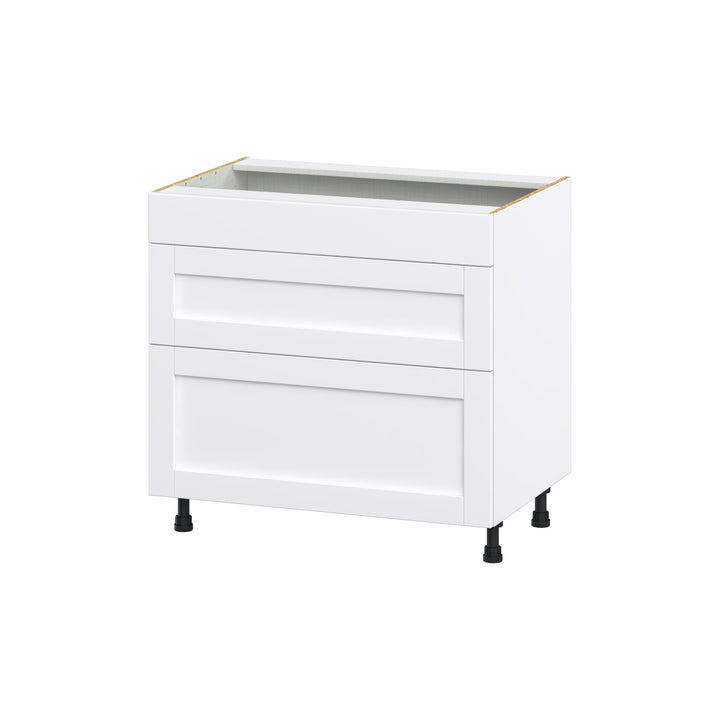 Hugo&Borg Rosemont 36-in W x 34.5-in H x 24-in D Glacier White 2-Drawer Base Fully Assembled Cabinet