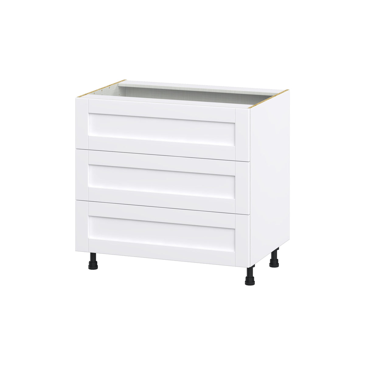 Hugo&Borg Rosemont 36-in W x 34.5-in H x 24-in D Glacier White 3-Drawer Base Fully Assembled Cabinet