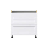 Hugo&Borg Rosemont 36-in W x 34.5-in H x 24-in D Glacier White 2-Drawer Base Fully Assembled Cabinet
