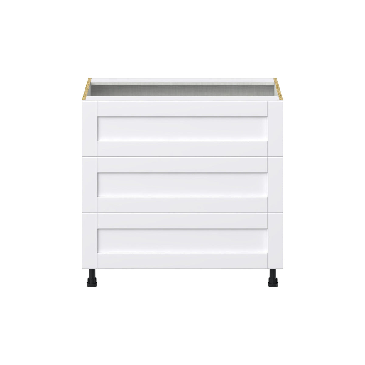 Hugo&Borg Rosemont 36-in W x 34.5-in H x 24-in D Glacier White 3-Drawer Base Fully Assembled Cabinet