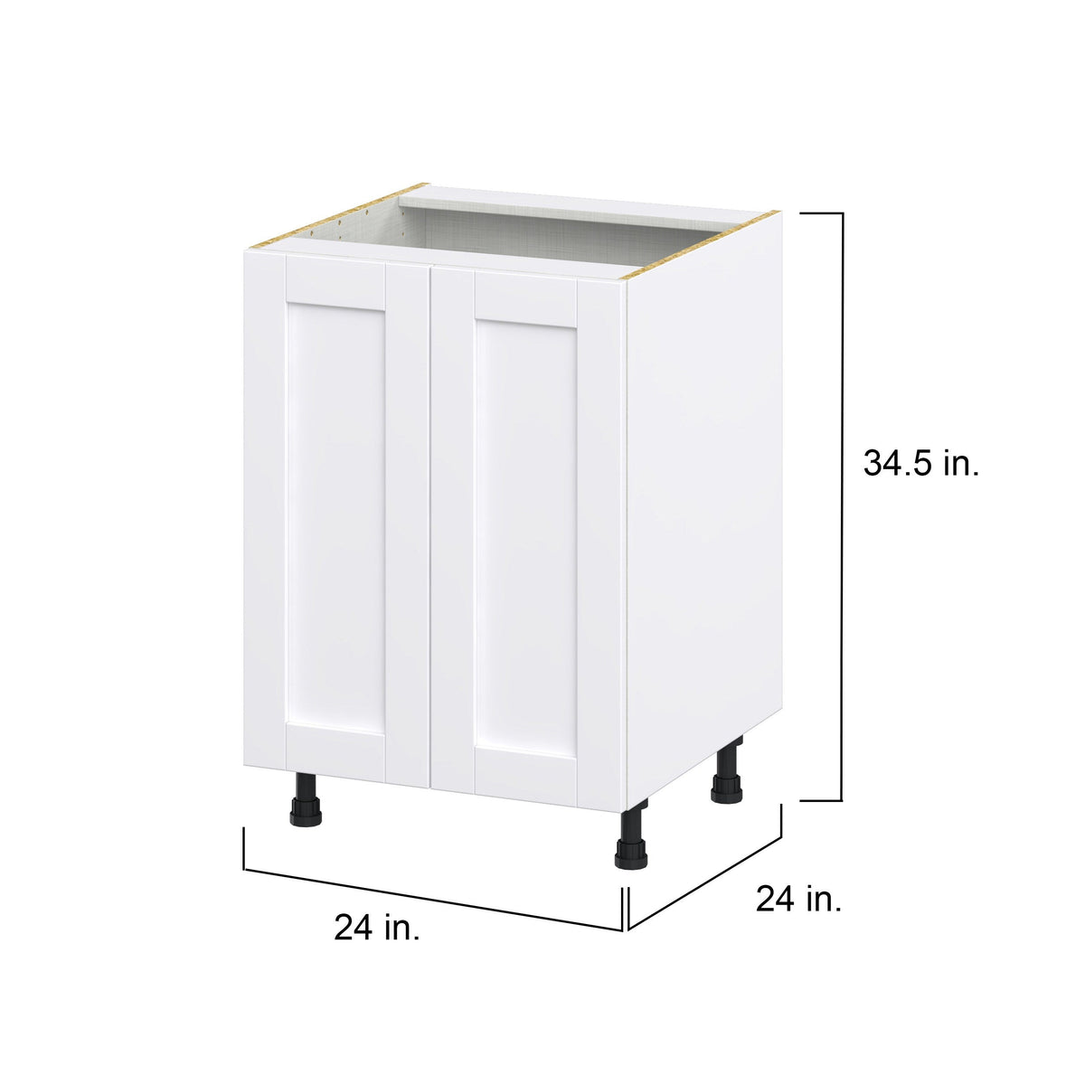Hugo&Borg Rosemont 24-in W x 34.5-in H x 24-in D Glacier White Base Fully Assembled Cabinet (Flat Panel Shaker Door Style)