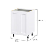 Hugo&Borg Rosemont 24-in W x 34.5-in H x 24-in D Glacier White Base Fully Assembled Cabinet (Flat Panel Shaker Door Style)