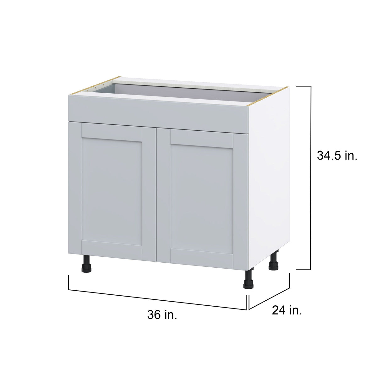 Hugo&Borg Charlesberg 36-in W x 34.5-in H x 24-in D Gray 1-Drawer Base Fully Assembled Cabinet (Flat Panel Shaker Style)