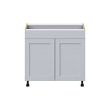 Hugo&Borg Charlesberg 36-in W x 34.5-in H x 24-in D Gray 1-Drawer Base Fully Assembled Cabinet (Flat Panel Shaker Style)
