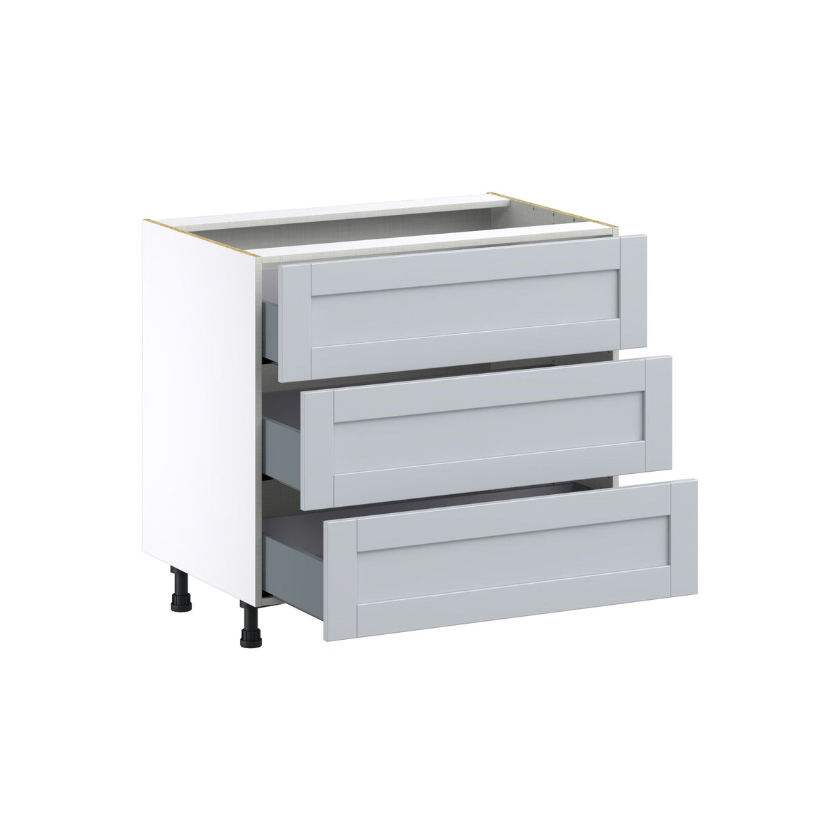 Hugo&Borg Charlesberg 36-in W x 34.5-in H x 24-in D Gray 3-Drawer Base Fully Assembled Cabinet
