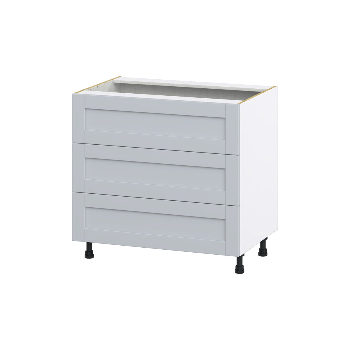 Hugo&Borg Charlesberg 36-in W x 34.5-in H x 24-in D Gray 3-Drawer Base Fully Assembled Cabinet