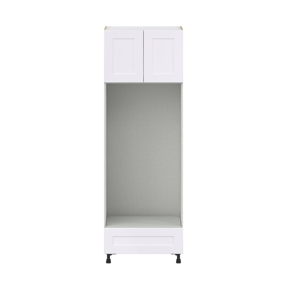 Hugo&Borg Jolie 30-in W x 89.5-in H x 24-in D Warm White 1-Drawer Microwave Base Fully Assembled Cabinet (Flat Panel Shaker Style)