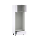 Hugo&Borg Jolie 30-in W x 89.5-in H x 24-in D Warm White 1-Drawer Microwave Base Fully Assembled Cabinet (Flat Panel Shaker Style)