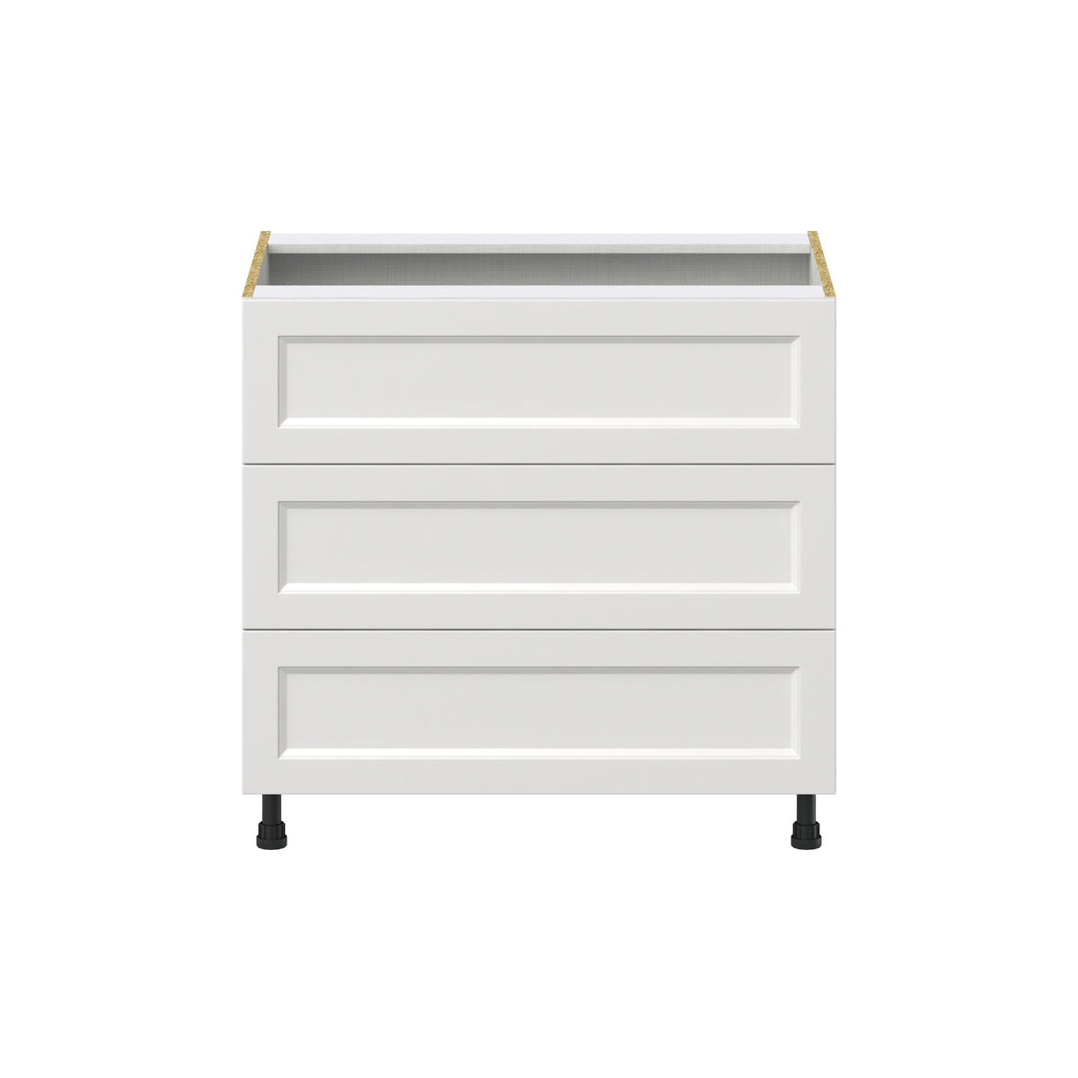 Hugo&Borg Riviera 36-in W x 34.5-in H x 24-in D Bright White 3-Drawer Base Fully Assembled Cabinet