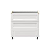 Hugo&Borg Riviera 36-in W x 34.5-in H x 24-in D Bright White 3-Drawer Base Fully Assembled Cabinet