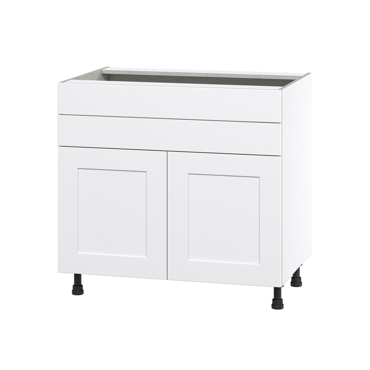 Hugo&Borg Jolie 36-in W x 34.5-in H x 24-in D Warm White 1-Drawer Base Fully Assembled Cabinet (Flat Panel Shaker Style)